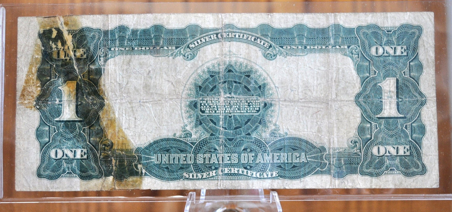 1899 1 Dollar Silver Cert. Black Eagle Fr#234 - G/VG Grade (taped) - Rare Note 1899 Large Note 1 Dollar Bill 1899 Silver Cert Fr234