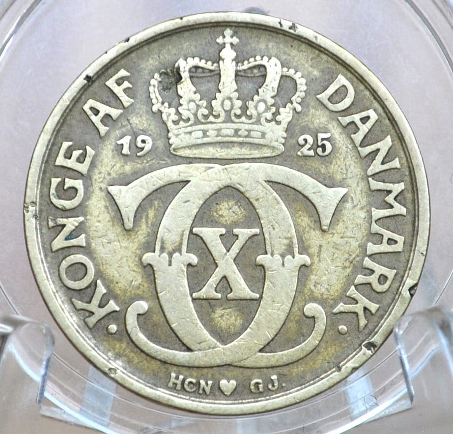 Denmark Heart Kroner Coin - Great Condition - Danmark Kroner - Two Hearts Coin - Ideal for Jewelry - Heart Coins