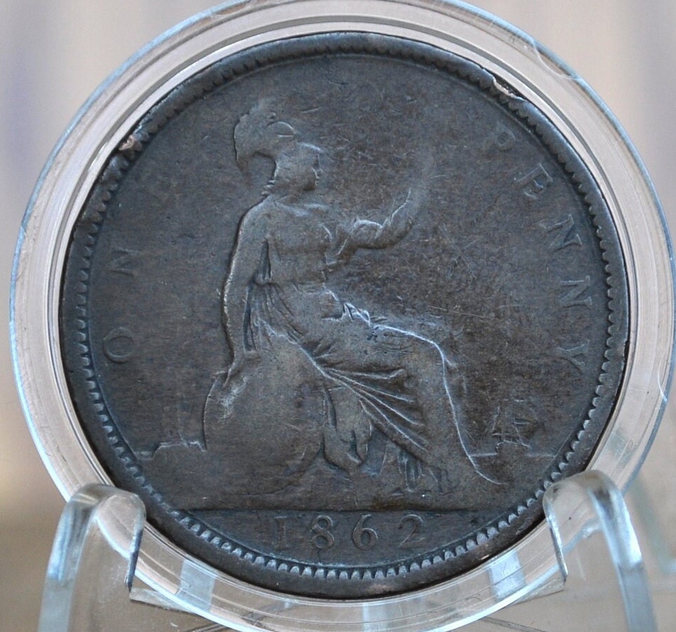 1900 Great Britain One Penny - F (Fine) Condition - UK Large Penny 1900 - Queen Victoria 1 Penny - Bronze - UK penny Old Head 1900