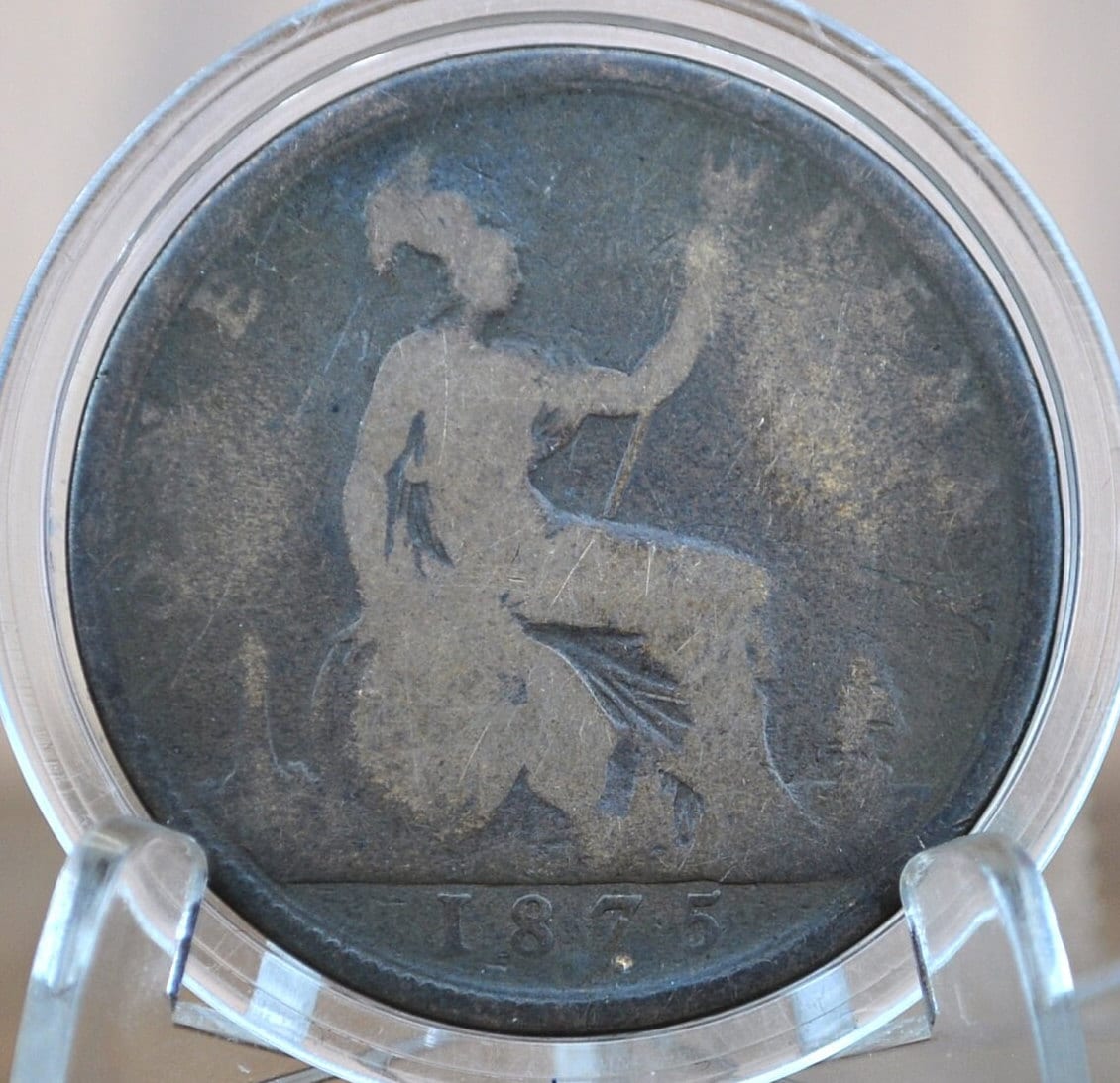 1900 Great Britain One Penny - F (Fine) Condition - UK Large Penny 1900 - Queen Victoria 1 Penny - Bronze - UK penny Old Head 1900