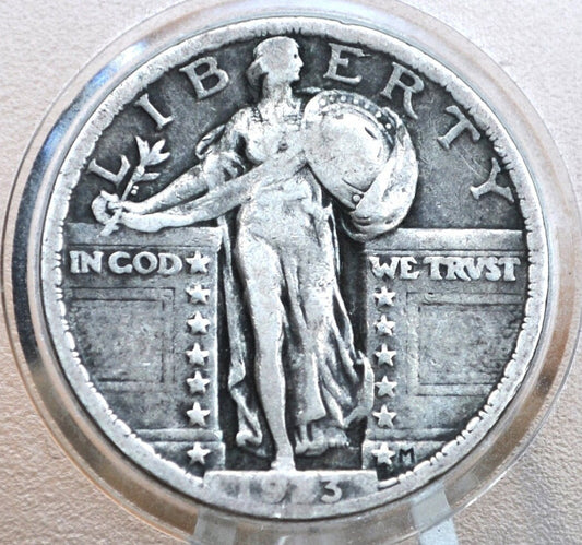 1923 Standing Liberty Quarter - VF Detail, Cleaned - 1923 P Standing Liberty Quarter - Good Date Standing Liberty