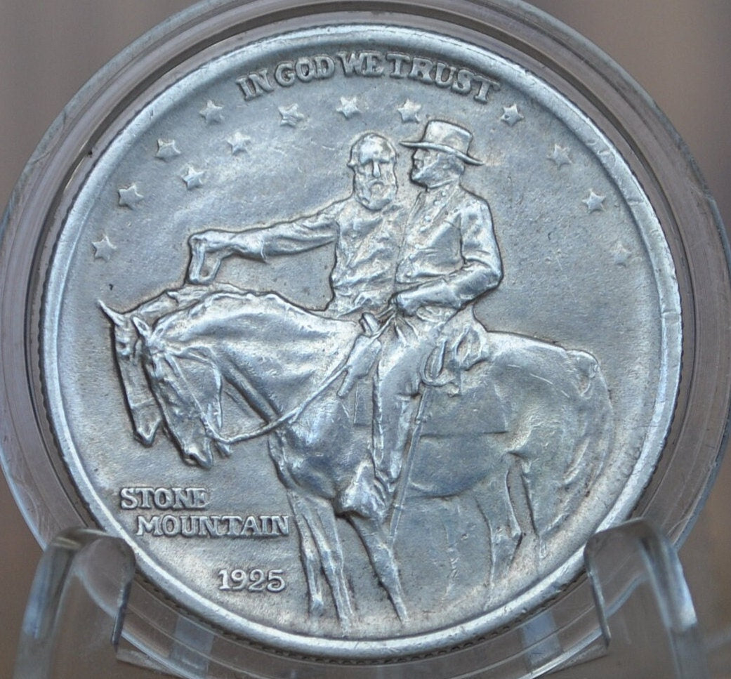 1925 Stone Mountain Silver Commemorative Half Dollar - Toned - Robert E Lee and Stonewall Jackson 1925 Half Dollar