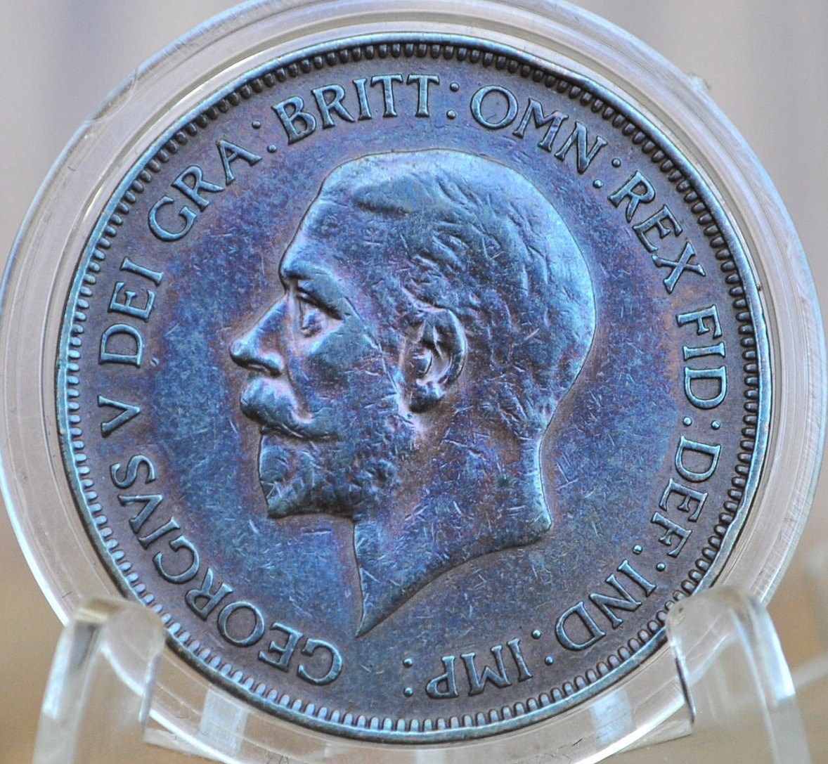 1929 Great Britain One Penny - Uncirculated / High Grade - UK Large Penny 1929 - Rare Find in this condition, Luster, Red-Brown