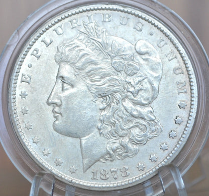 1878 CC Morgan Silver Dollar - AU55+ (Choice AU) Grade - Carson City Mint, 1878-CC Morgan Dollar 1878CC Key Date, Authentic, Beautiful Color