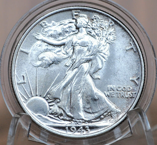 1943 Walking Liberty Silver Half Dollar - Choose by Grade VF-BU (Very Fine to Uncirculated) -Philadelphia Mint- 1943 P Walking Liberty