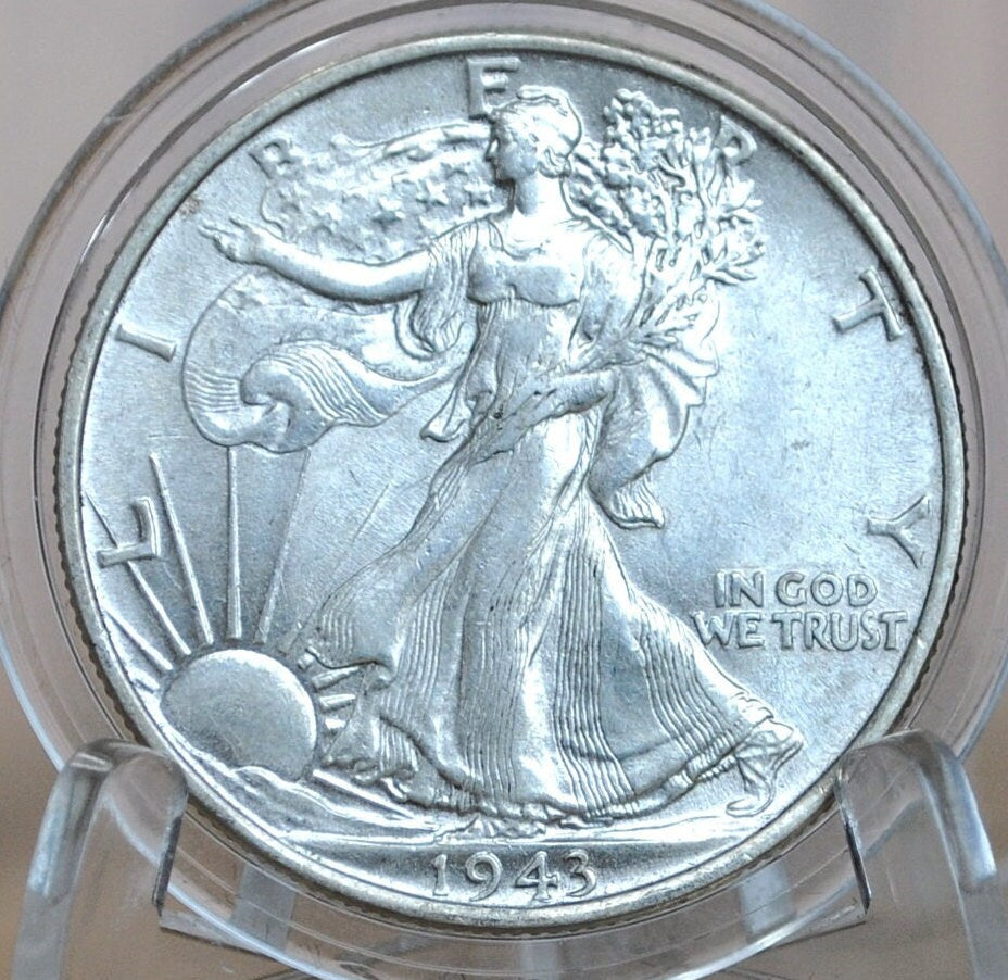1943 Walking Liberty Silver Half Dollar - Choose by Grade VF-BU (Very Fine to Uncirculated) -Philadelphia Mint- 1943 P Walking Liberty