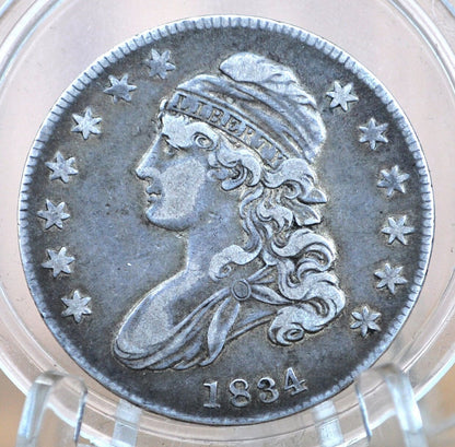 1834 Capped Bust Half Dollar - VF30 (Very Fine); Great Color and Issue Free - 1834 Half Dollar US Half Dollar 1834 - Early American Coin