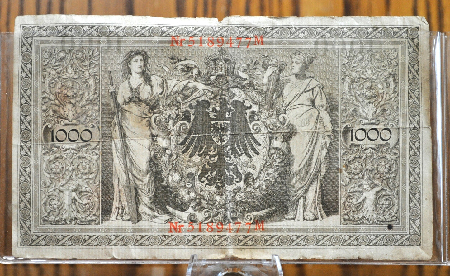1910 1000 Mark German Paper Note - Reichsbanknote - Great Condition, Beautiful Design - One Thousand Mark Note 1910