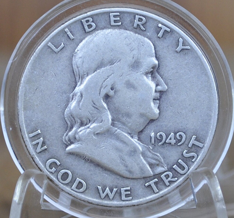 Full Roll of Franklin Half Dollars - Mixed Grades - 20 Silver Half Dollars - 1940s, 1950's, 1960's Ben Franklin Silver Half Dollar