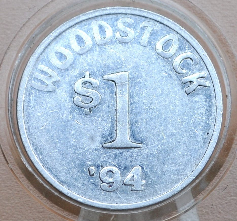 Vintage Woodstock 1994 1 Dollar Token - Woodstock '94 Dollar Coin - Cool Vintage Token! - Woodstock 1994 Music Festival Souvenir coin