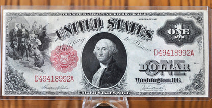 1917 1 Dollar Bill Legal Tender Fr.36 - AU (About Uncirculated) Grade / Condition - 1917 Horse Blanket Note 1 Dollar US Note 1917 Fr#36