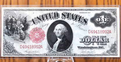 1917 1 Dollar Bill Legal Tender Fr.36 - AU (About Uncirculated) Grade / Condition - 1917 Horse Blanket Note 1 Dollar US Note 1917 Fr#36