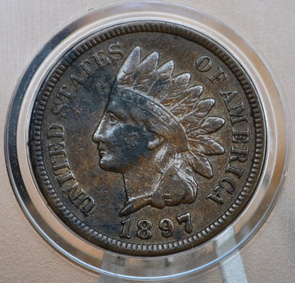 1897 Indian Head Penny - VG to F (Very Good to Fine) Condition - Good Date - Indian Head Cent 1897 - 1897 Penny