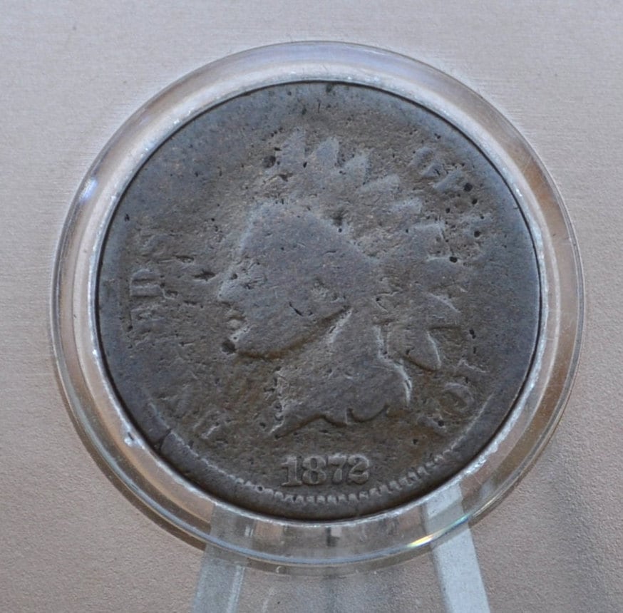 1872 Indian Head Penny - Choose by Grade / Condition - Key Date Indian Head - 1872 Cent, Hard to find Date