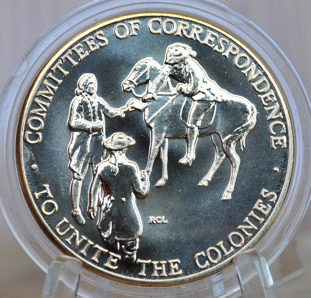 American Revolution Bicentennial Paul Revere Commemorative Medal 1975 - Lexington and Concord - Shot Heard Round the World - Bronze