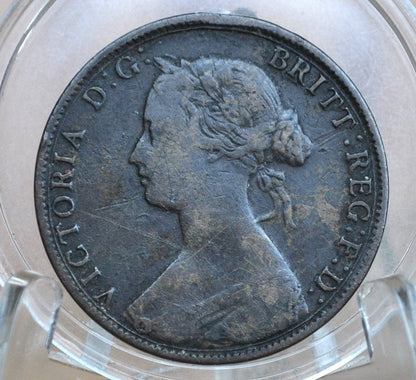 1861 Nova Scotia One Cent - VF Grade / Condition (Very Fine) - Small Rosebud - Nova Scotia 1 Penny 1861 Cent - Only 4 Years of Issue