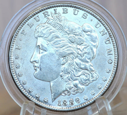 1886 Morgan Silver Dollar - MS60/BU (Uncirculated) Condition - 1886 P Morgan Dollar - 1886P Silver Dollar - No Mint Mark - High Grade