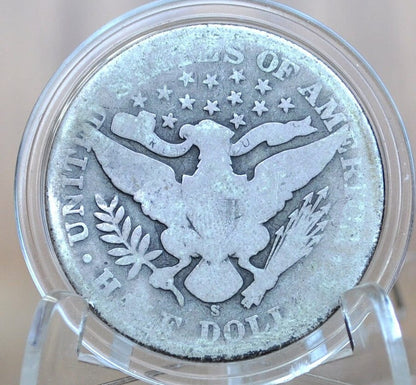 1904-S Barber Silver Half Dollar, Key Date - G (Good) Grade/Condition - San Francisco Mint, 1904S Half Dollar 1904 S Barber 50 Cent Coin