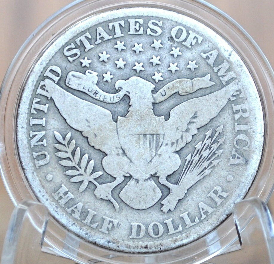 1904 Barber Half Dollar - G+ (Good Plus) Grade / Condition - Philadelphia Mint - 1904 Barber Silver Half Dollar