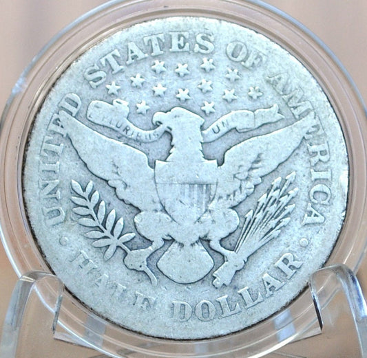 1910-S Barber Silver Half Dollar - VG (Very Good) Condition - San Francisco Mint - 1910S Half Dollar 1910 S Barber 50 Cent Coin 1910 US