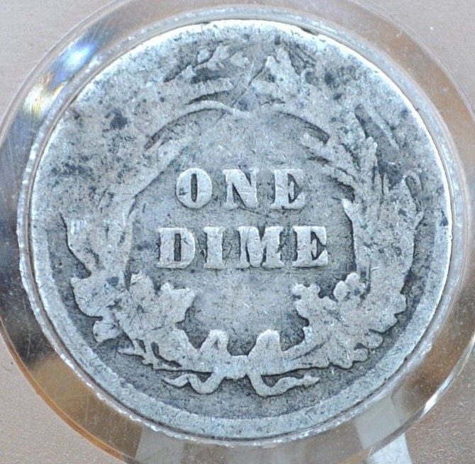 1896 Barber Silver Dime - AG/Fair Grade / Condition, Better Date - 1896 Dime Philadelphia Mint
