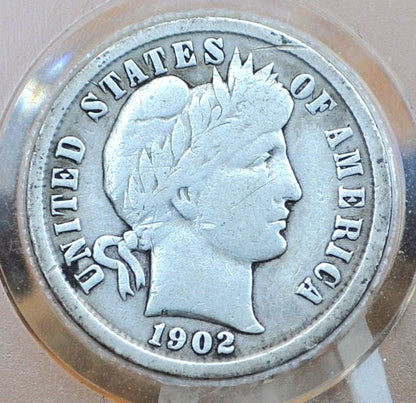 1902 Barber Silver Dime - VG+ (Very Good) Grade/Condition - 1902 Dime Philadelphia Mint