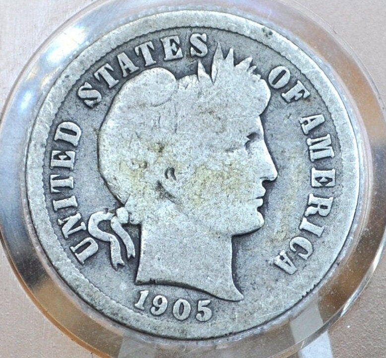 1905 Barber Silver Dimes - Choose by Mint & Grade/Condition, Better Date San Francisco Mint 1905 New Orleans 1905 Dime 1905S 1905O