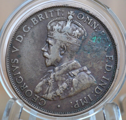 1923 Australian One Penny - F/VF - King George - Australian One Cent 1923 1 Penny