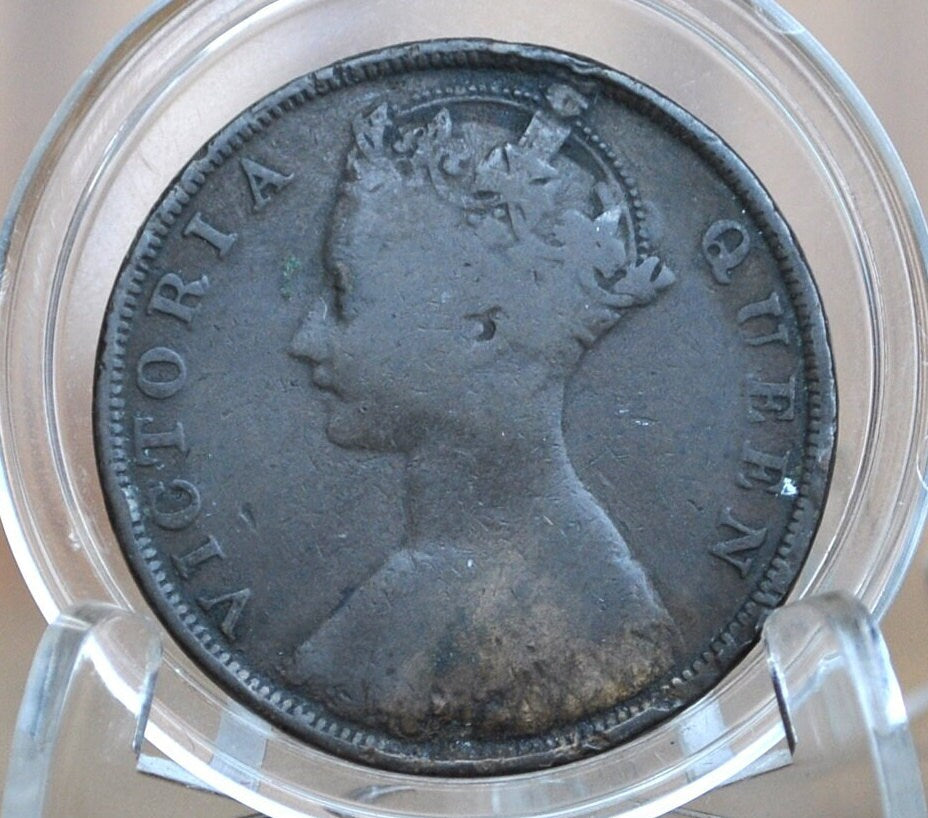 1876 Hong Kong One Penny - VG/F Details - UK Hong-Kong Penny 1876 - Queen Victoria- Only 1 Million Made!