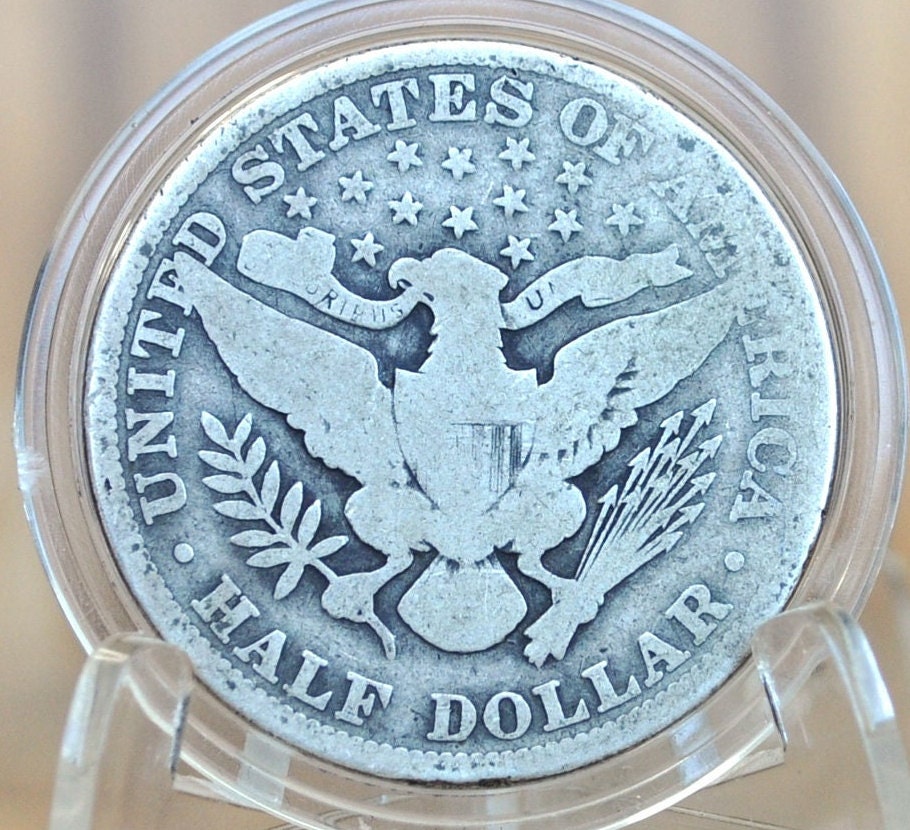 1911 Barber Silver Half Dollar - G (Good) Condition - Philadelphia Mint - 1911 Half Dollar 1911 Barber 50 Cent Coin 1911 US