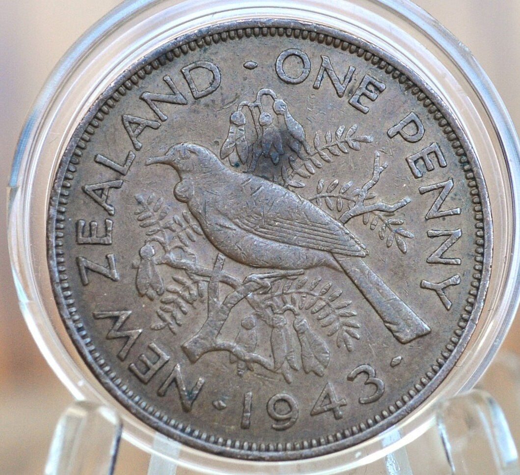 1940s-1960s New Zealand Pennies - Choose by Date - Great Condition / Detail - King George - Collectible New Zealand Coins - Great Design