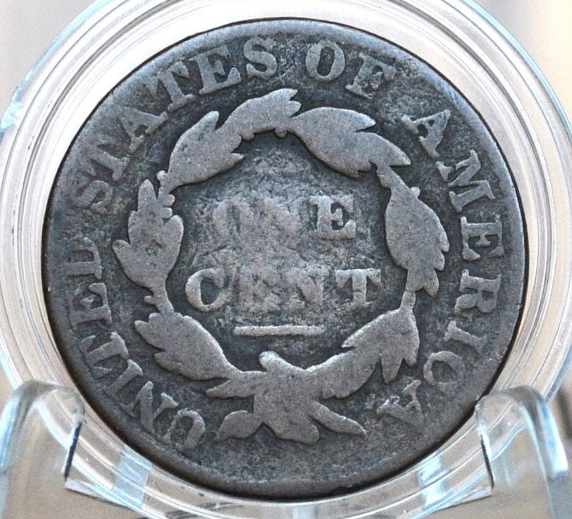 1828 Matron Head Large Cent - VG (Very Good) Grade / Condition - 1828 Coronet Liberty Head Cent - 1828 Penny
