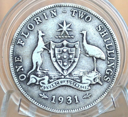 1931 Australian Silver Florin - VF (Very Fine) Grade/Condition - 1931 Florin Australia 1931 2 Shillings 1931 - Great Coin! Sterling Silver