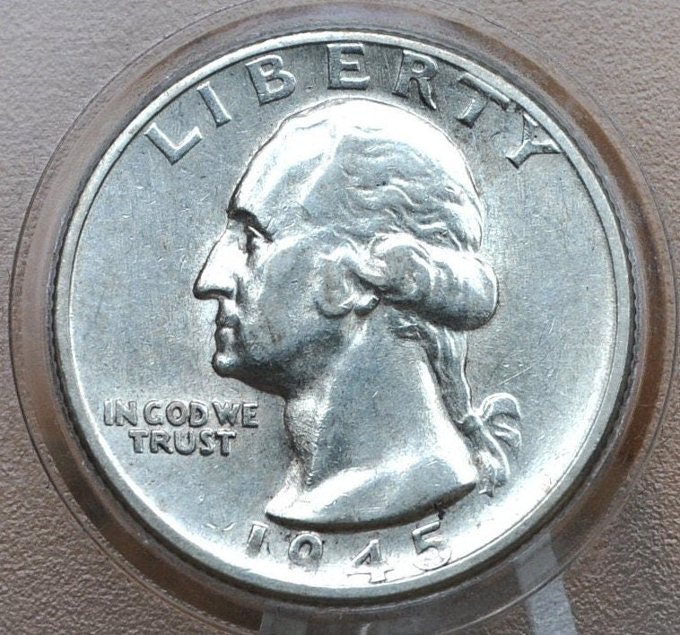 1945-S Washington Silver Quarter - F-AU (Fine to About Uncirculated) Grade / Condition - San Francisco Mint - 1945 S Silver Quarter 1945 S