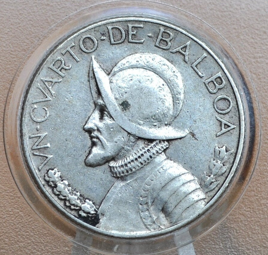 Rarer 1932 Panama 1/4 Balboa - Great Condition, XF - Silver Quarter Balboa Coin 1932 Panama, Only 126,000 Made! High Grade Semi-Key Date