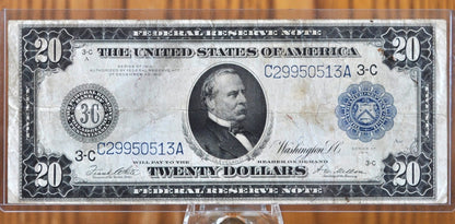 1914 20 Dollar Federal Reserve Note Large Size Fr#975 - VF (Very Fine), Nice Note - Philadelphia 1914 Twenty Dollar Bill 1914 Fr975 / Fr.975