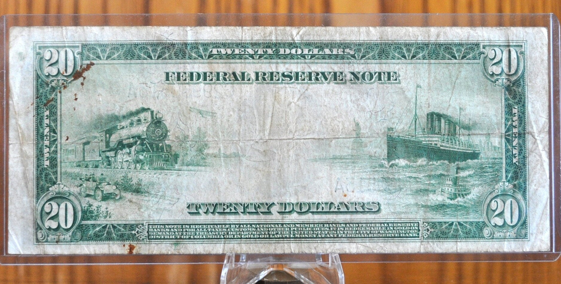1914 20 Dollar Federal Reserve Note Large Size Fr#975 - VF (Very Fine), Nice Note - Philadelphia 1914 Twenty Dollar Bill 1914 Fr975 / Fr.975