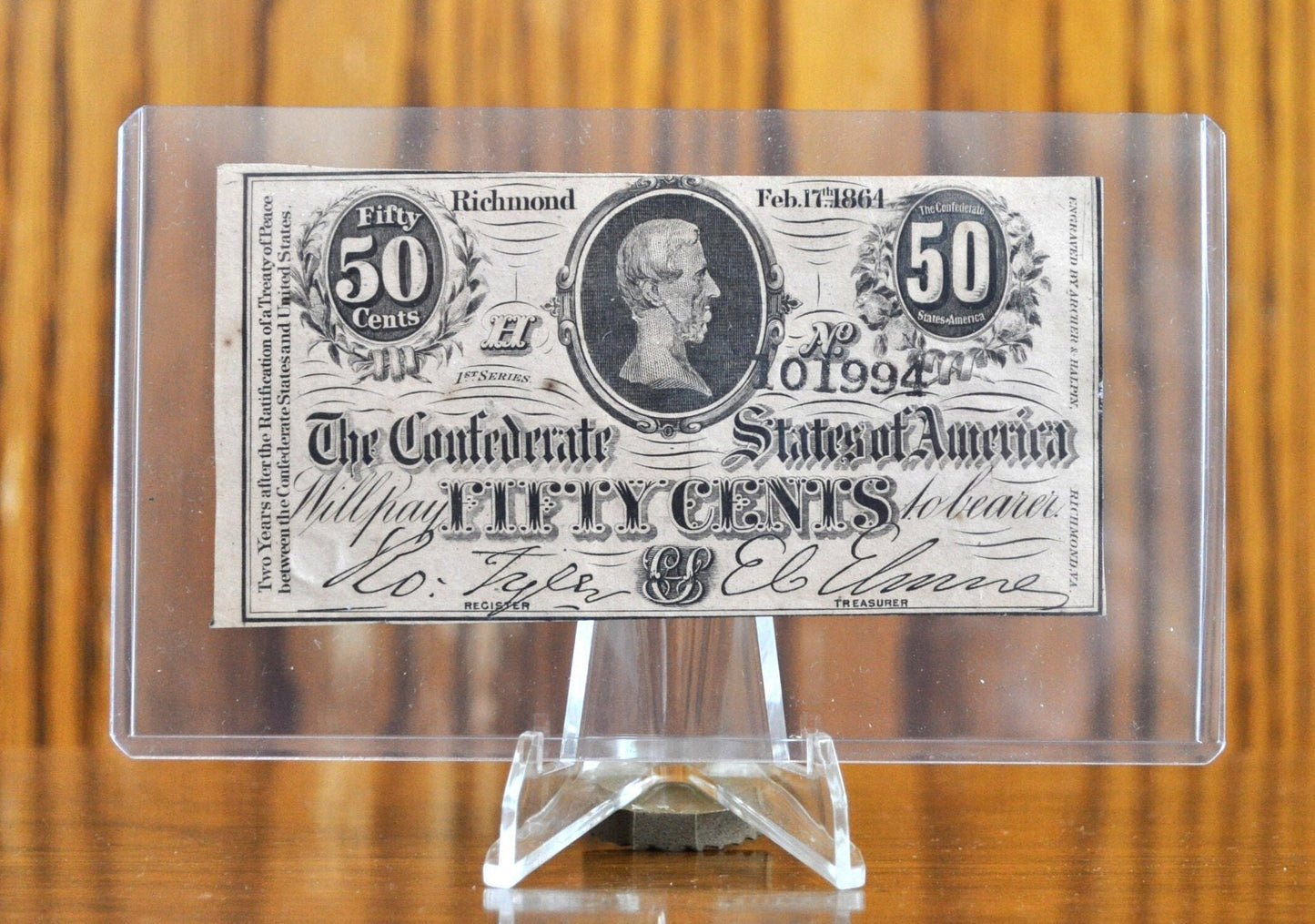 1864 50 Cent Fractional Currency - Choose by Note - Confederate Fractional Note Fifty Cent Jefferson Davis Type - Confederate 50 Cent