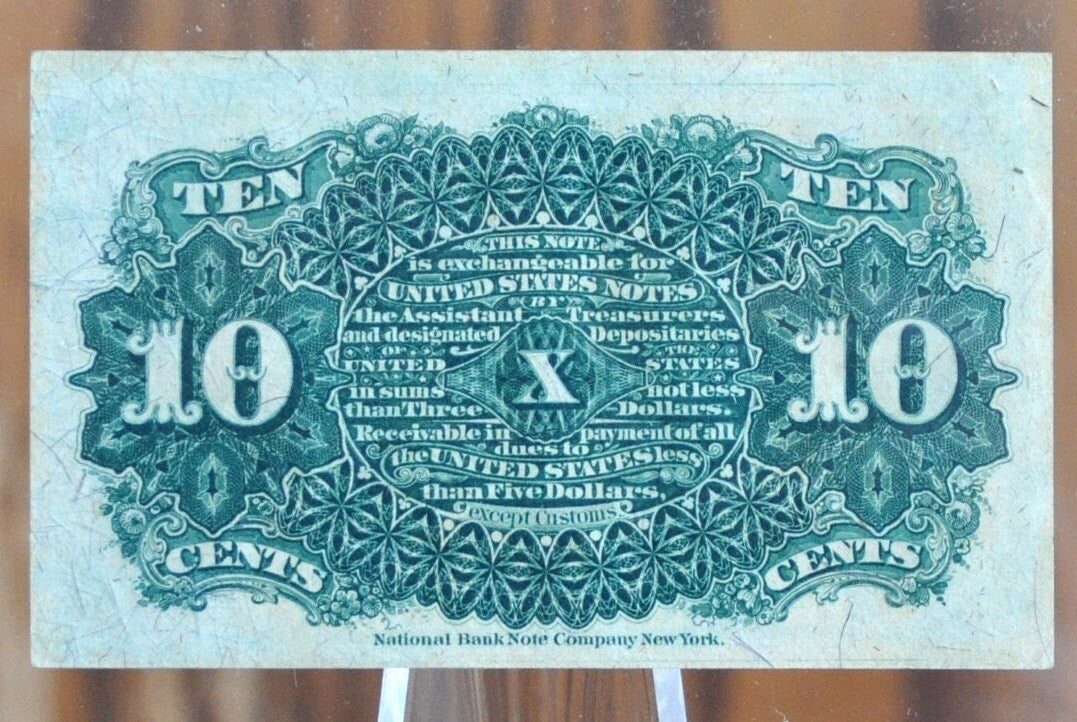 Authentic 10 Cent Fourth Issue Fractional Note Fr#1259 - CCU (Choice Unc.) 1863 Fractional Money, 4th Issue Ten Cent Fractional Fr1259