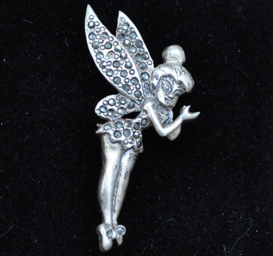 Vintage Disney Tinkerbell Pin! Sterling Silver, Stamped "Disney" & "Sterling" - Collectible Vintage Disney Pin / Broach, Tinkerbell Jewelry