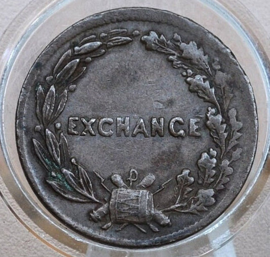 1863 Civil War Token - Washington, Exchange - Higher Grade, Store Card Reverse - Patriotic CWT