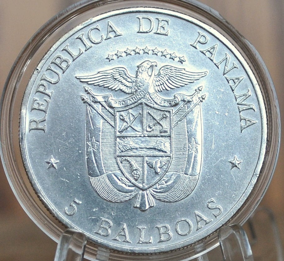 1972 Panama Silver 5 Balboas - Uncirculated, Silver, Only 70,000 Made! High Grade Scarce Coin, 5 Balboa 1972 Panama