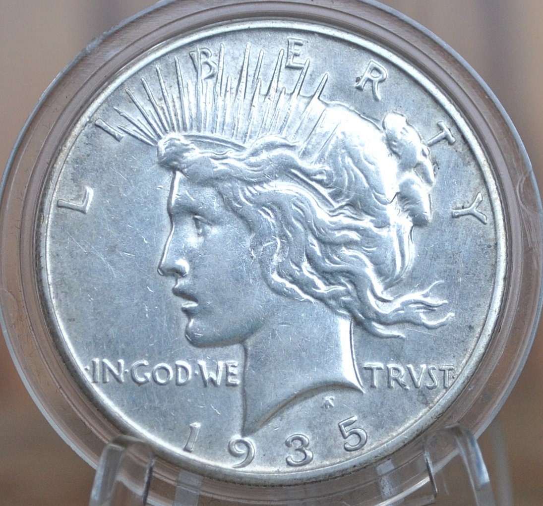 1935-S Peace Silver Dollar - Choose by Grade - San Francisco Mint - 1935 S Peace Dollar -Last Year Produced - 1935 S Silver Dollar