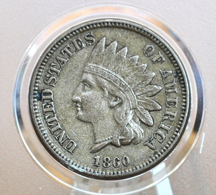 1860 Indian Head Penny - G-XF (Good to Very Fine), Choose by Grade -Round Bust 1860- Second year made - Indian Head Cent 1860 - Early Date