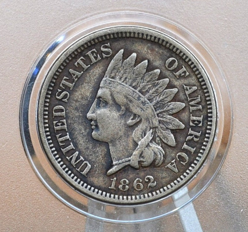 1862 Indian Head Penny - Choose by Grade - Good Early Date - 1862 Indian Head Cent 1862 One Cent - Civil War Era Cent