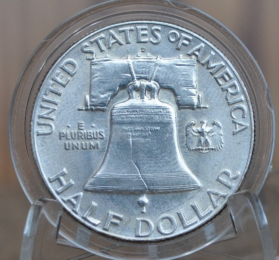 1948-D Franklin Half Dollar - MS63, FBL (Choice Uncirculated Grade/Condition, Full Bell Lines) - 1948D Franklin Half Dollar 1948 D Half