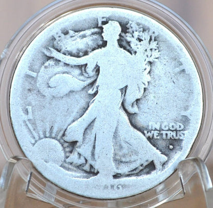 1916-D Walking Liberty Silver Half Dollar - G (Good) - Key Date - Denver Mint - 1916 D Wlh - Half Dollar 1916 D Liberty Walking Half