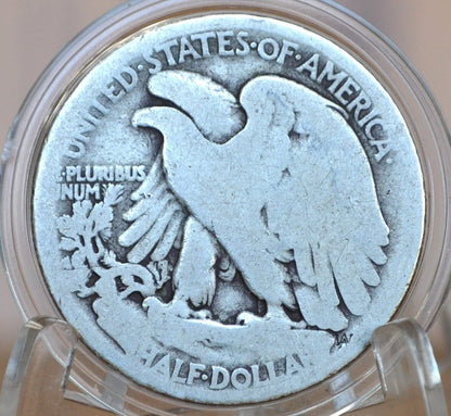 1916-D Walking Liberty Silver Half Dollar - G (Good) - Key Date - Denver Mint - 1916 D Wlh - Half Dollar 1916 D Liberty Walking Half