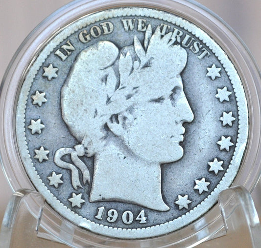 1904-O Barber Half Dollar - VG (Very Good) Grade / Condition - 1904O Barber Silver Half Dollar 1904 New Orleans Mint - Better Date