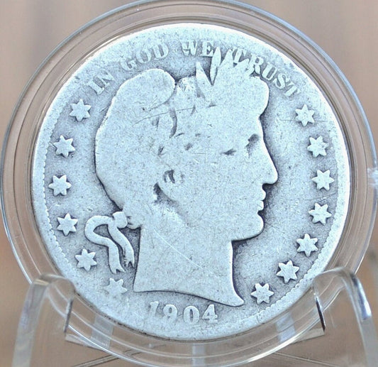 1904-O Barber Half Dollar - G (Good) Grade / Condition - 1904O Barber Silver Half Dollar 1904 New Orleans Mint - Better Date